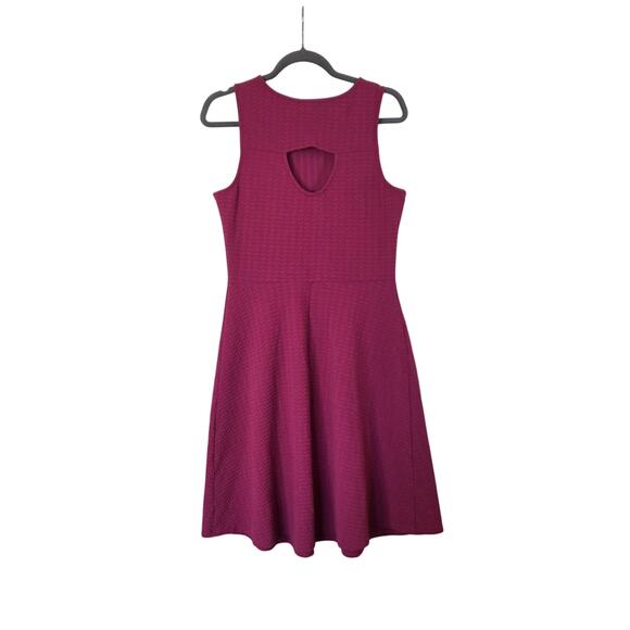 Papermoon Stitch Fix Sleeveless Fit Flare Textured Pink Cutout Mini Dress Large - Picture 8 of 12
